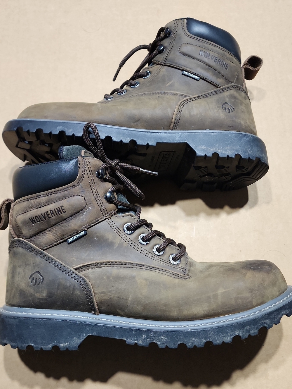 Wolverine Floorhand Waterproof Steel‑Toe 6" Work Boots Brown Leather Men’s 10